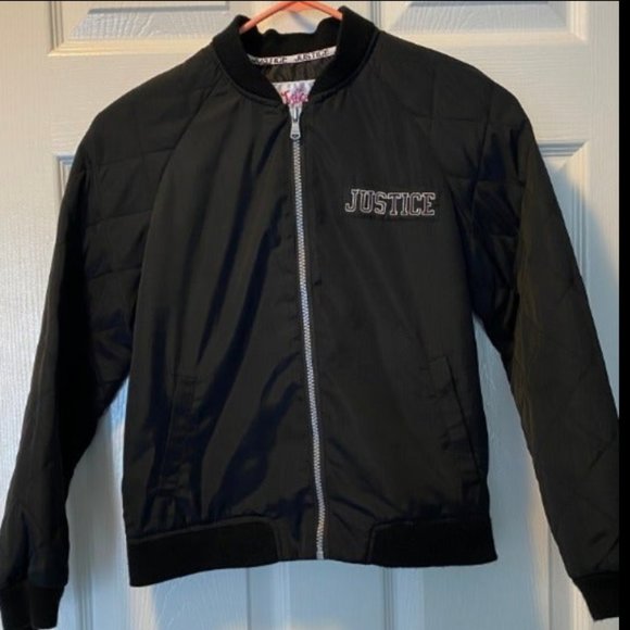 Justice Jackets & Coats Justice Girls Black Bomber Jacket 2 Poshmark